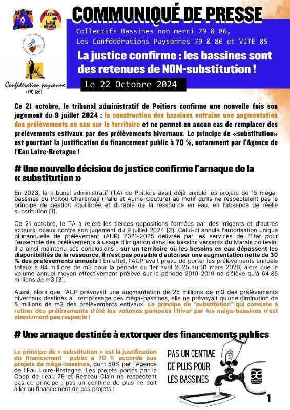 **CP - La justice confirme : …