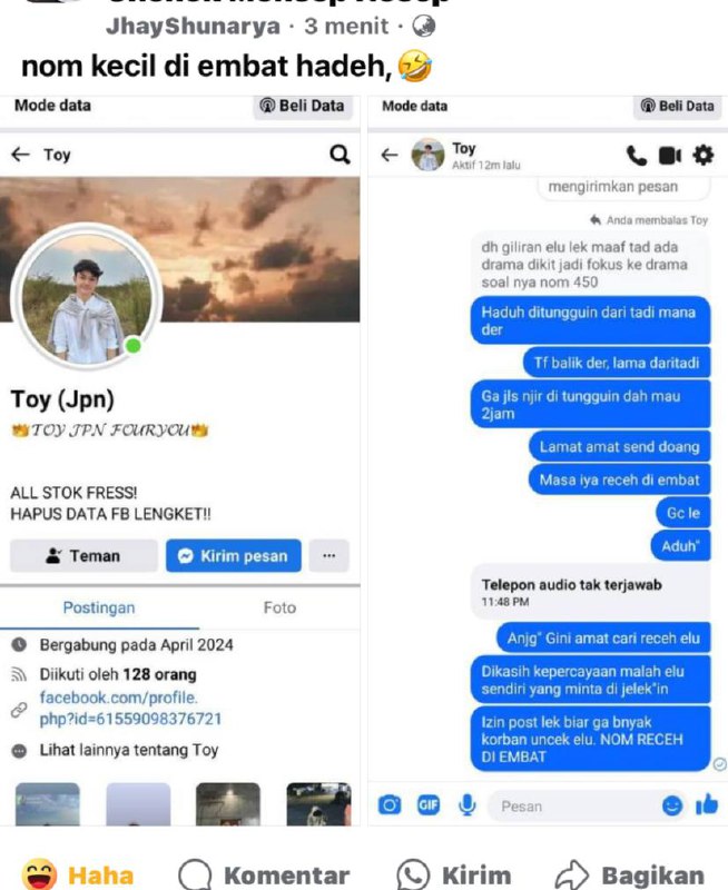 SCAM FACEBOOK MENGERIKAN NIAT CARI AKUN …