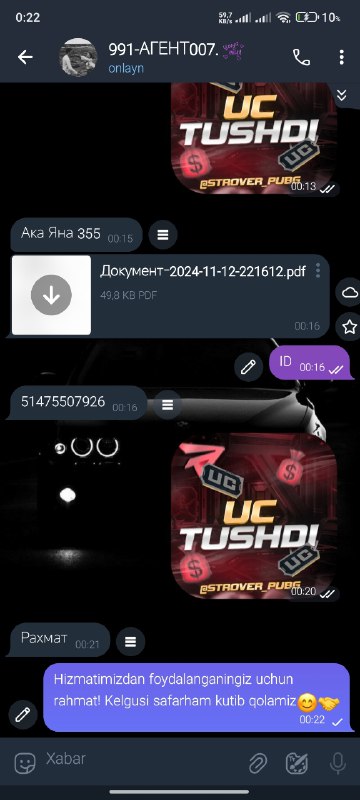 *****?*****350 **UC SOTIB OLISHDI*******✅**********?*******NARHI 56.000 min*******✔️**********?*******ARZON** …