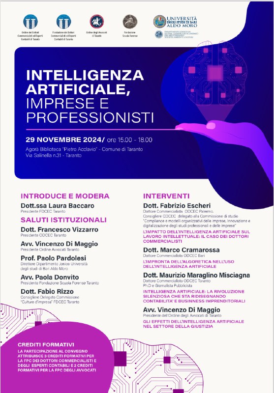 “Intelligenza Artificiale, Imprese e Professionisti” – …