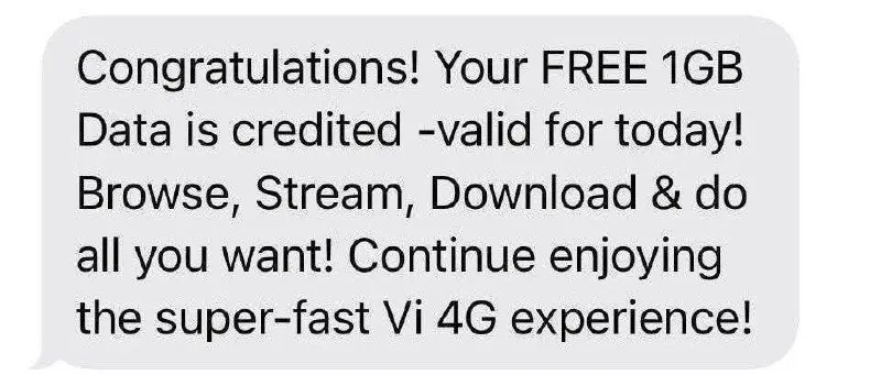 VI User Get 1GB Data Free