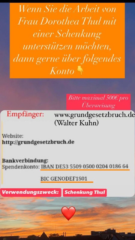 **Spendenaufruf von