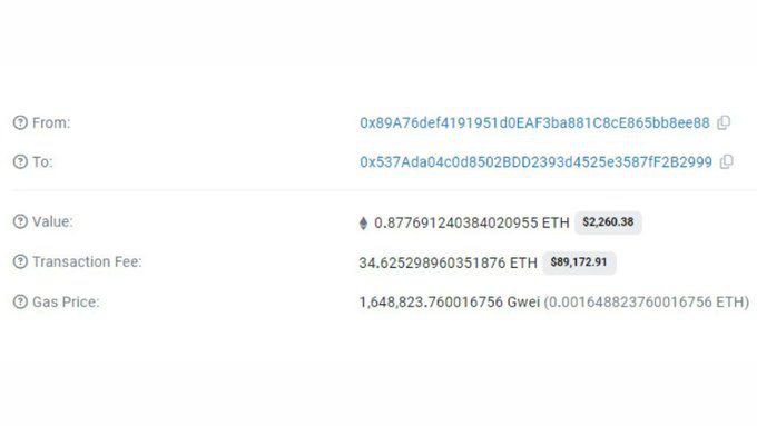 This user sent $2k ETH and …