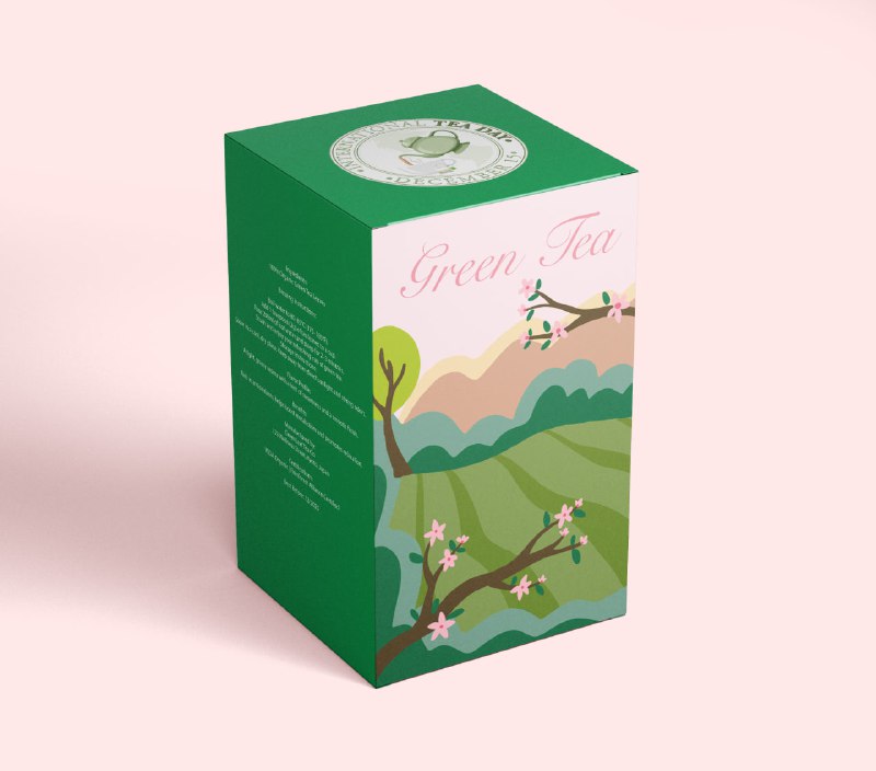 Choy qadog'i uchun illustratsiyali dizayn