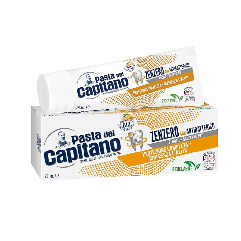 [⁣](https://images-na.ssl-images-amazon.com/images/I/81Kcn88YoGL._SS850.jpg)***?*****Pasta del Capitano, Dentifricio Zenzero Bio Antibatterico**