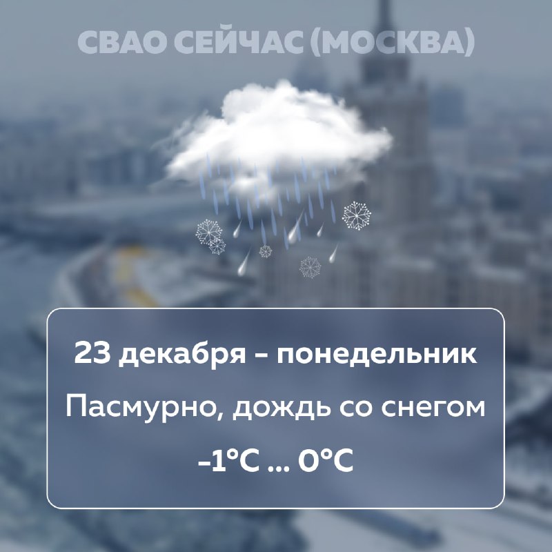 ***🌥*** 23 декабря - понедельник. Сегодня …