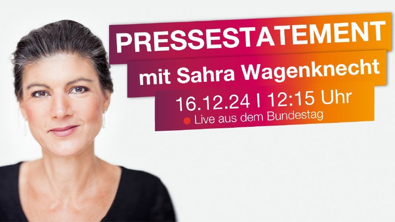 [⁠](https://a.devs.today/https://www.youtube.com/watch?v=iHgbqt_elKw&amp;list=PUPH3ZPeqWqRVZ_ef4vOZgSw)***📹*** *Pressestatement mit Sahra Wagenknecht - …