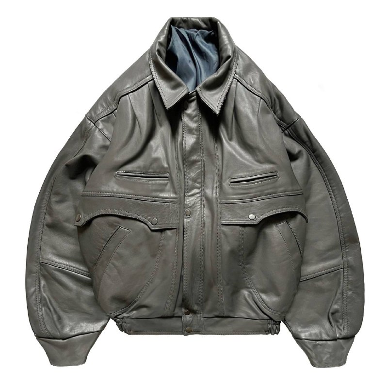 Vintage Real Leather Gray Jacket