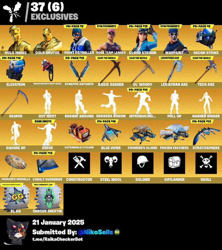 **217 Skins + Leviathan Axe + …