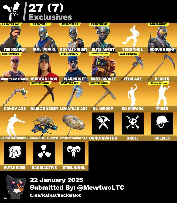 **[PC] 69 skins | OG STW …