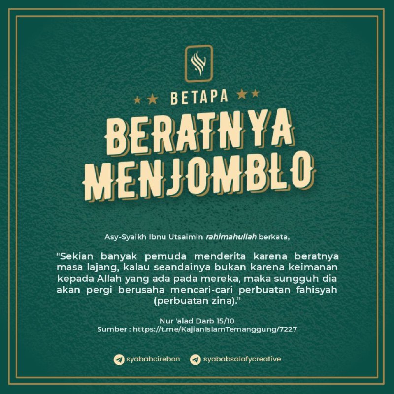 BETAPA BERATNYA MENJOMBLO