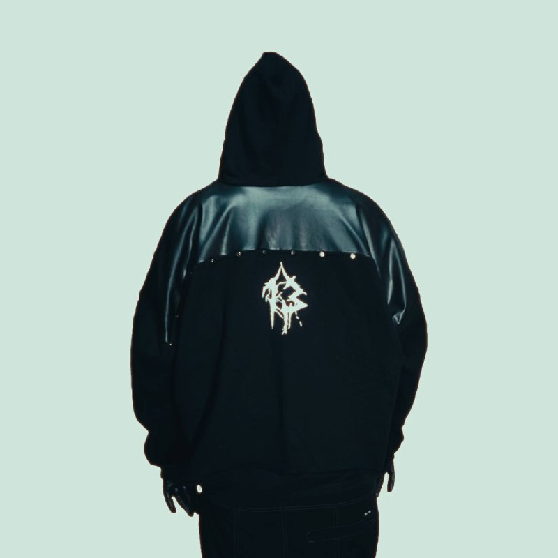"13 Leather Hoodie "