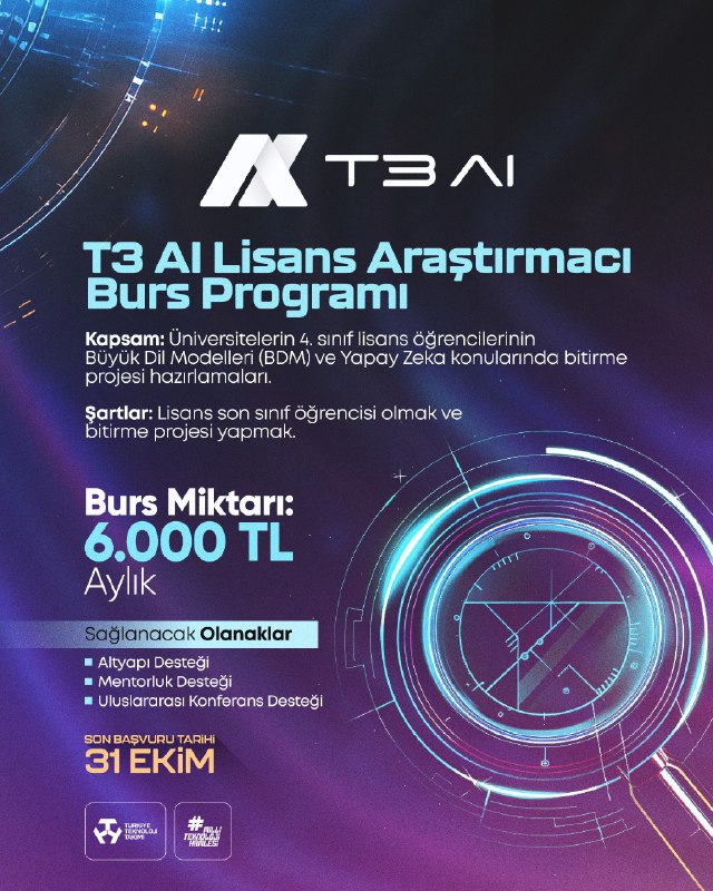 T3 AI Lisans Araştırmacı Burs Programı …