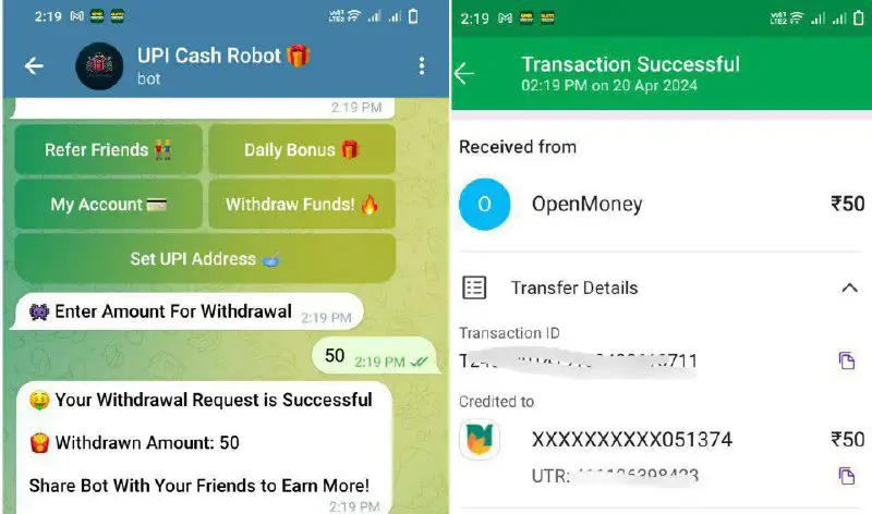 **New Upi Cash Bot Launched** ***✅******✅******😍*** …