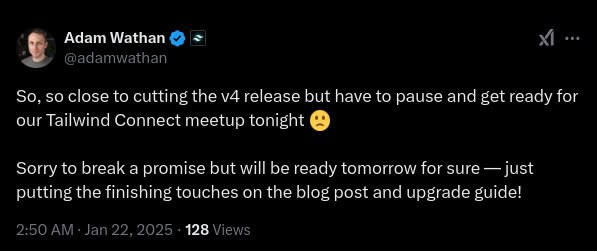 v4 release postponed to the next …