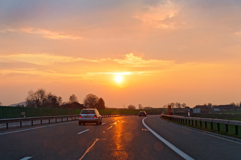 [**Sunset on the road**](https://www.flickr.com/photos/tambako/7141609957/)