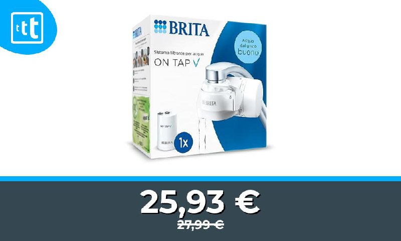 [***🏡***](https://www.devlife.it/upload/6667fba165bdd.jpg) **BRITA ON TAP V incl. 1 x filtro acqua rubinetto V (4 mesi) - riduce cloro, PFAS, piccole**