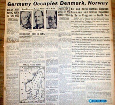 1940-yil 10 -iyun: Norvegiya Germaniyaga taslim …