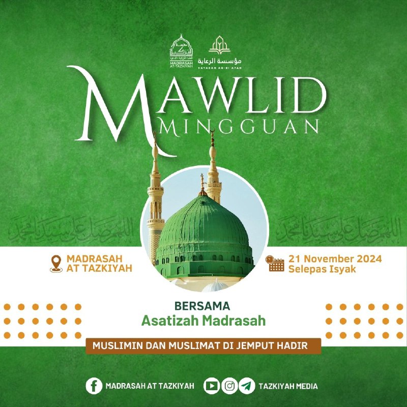 MAWLID MINGGUAN MADRASAH AT TAZKIYAH