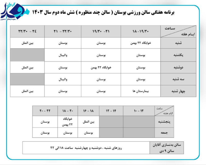 تربیت بدنی دانشگاه علوم پزشکی کرمان