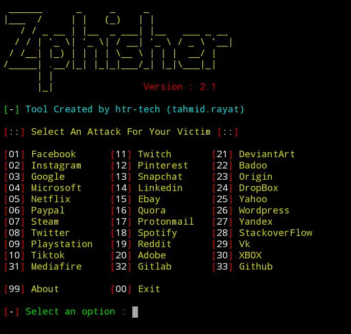 termux zphisher commands 2021