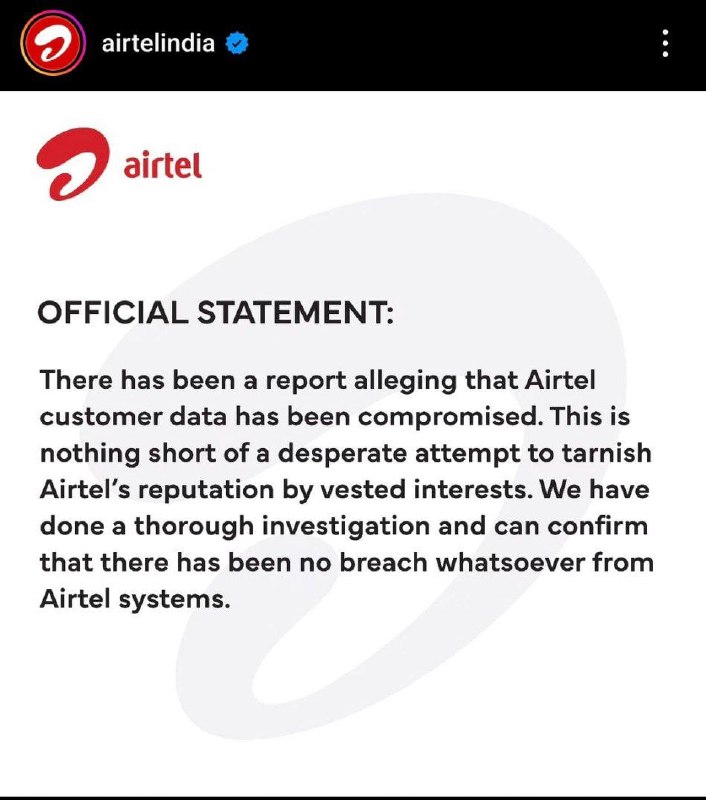 **Airtel India Denies Getting Breached and …