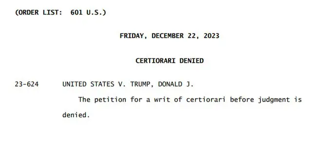 The Supreme Court DENIES Special Counsel …