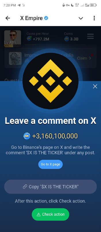 X Empire binance ko mana ni …