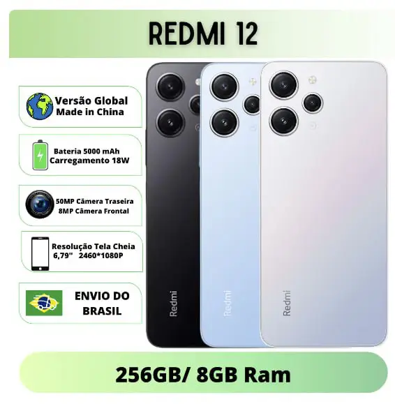 ***🇧🇷***Smartphone Xiaomi Redmi 12 8/256GB