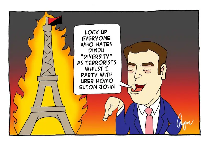 Whilst Macron blows Elton in the …