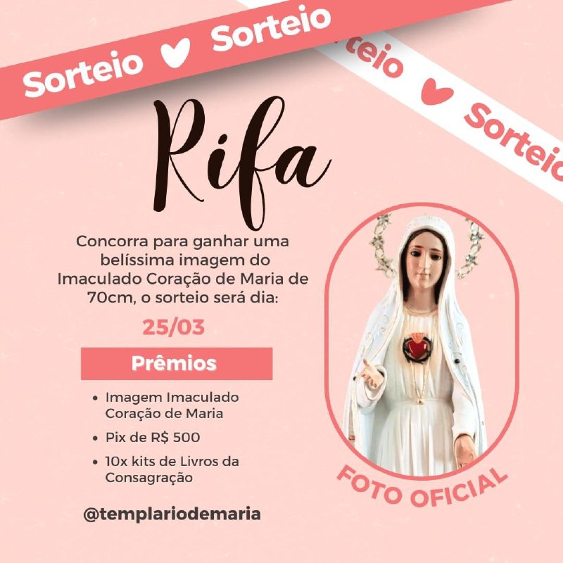 **PARTICIPE DA NOSSA RIFA**