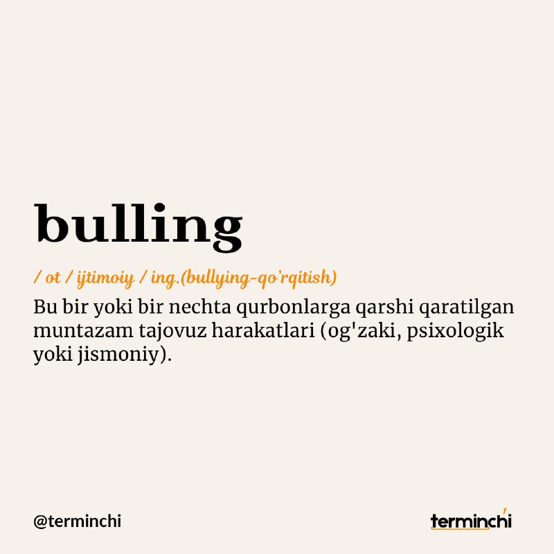 **Bulling** - Hokimlarning sevimli ishi. ***?***