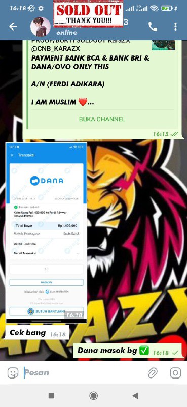 PROOF/BUKTI SOLDOUT KaraZX @CNB_KARAZX