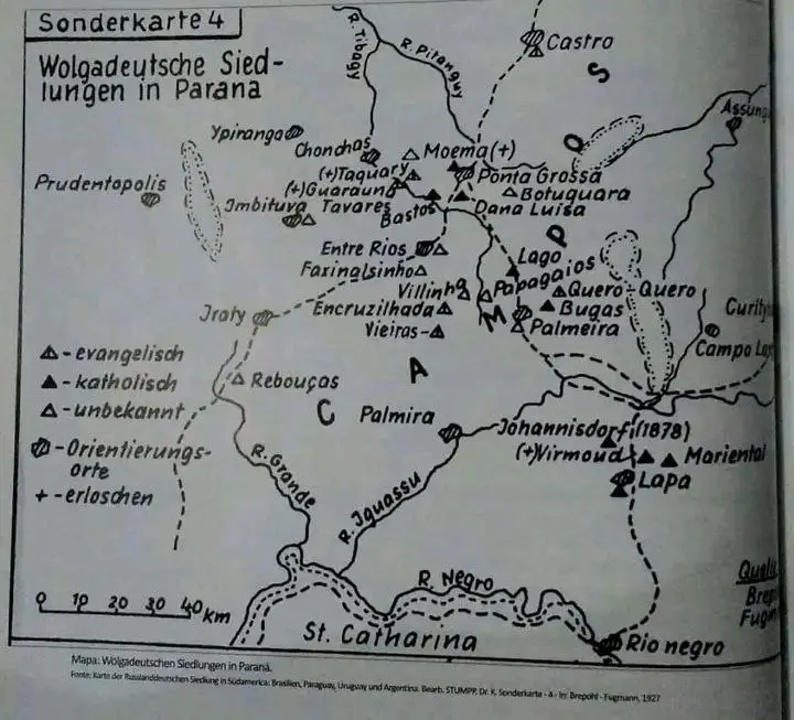 Wolgadeutsche Siedlungen im Bundesstaat Paraná.