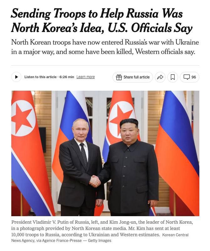 ***🇷🇺******🇰🇵******🇺🇦*** **The New York Times газетасининг …