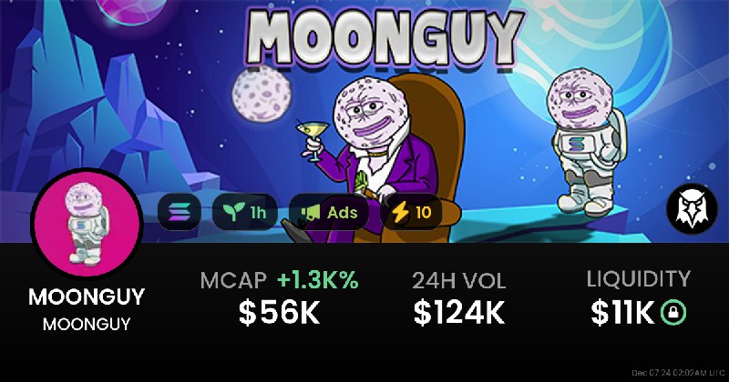 Degening $MOONGUY on sol, lowcap play …