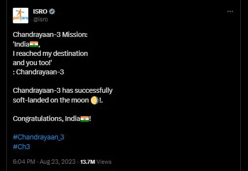 ***🇮🇳*****Chandrayaan-3: A Cosmic Success**The ISRO has …