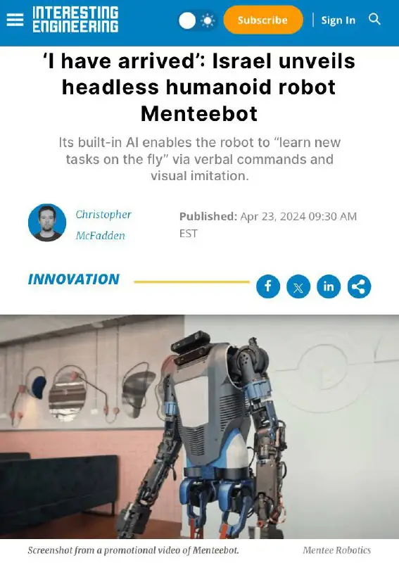 *Israel’s Mentee Robotics has just unveiled …