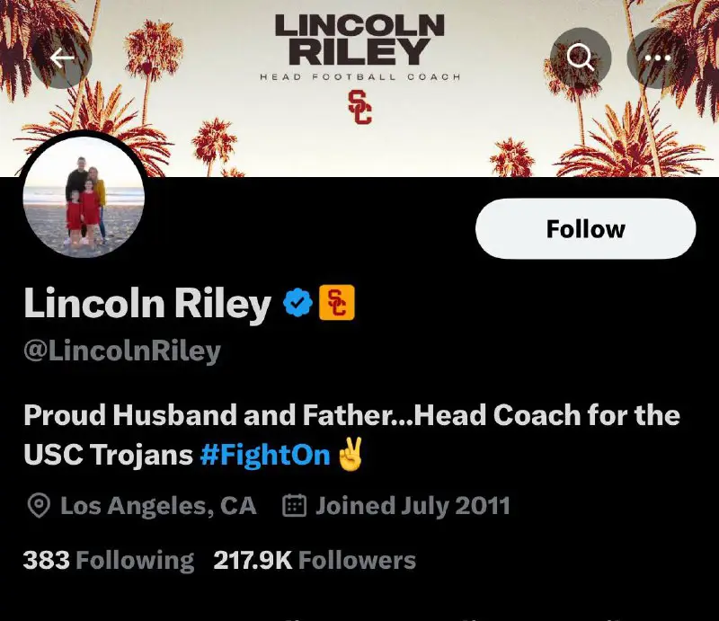 I’m sure now Lincoln Riley is …