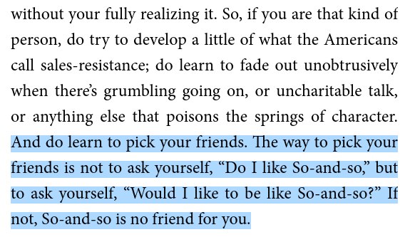 *"The way to pick your friends …