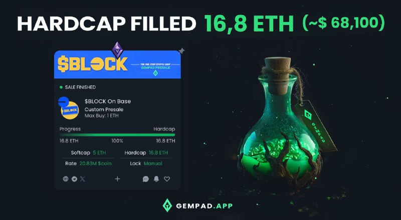 *****🚀*** Hardcap of 16,8** [**#ETH**](?q=%23ETH) **(∼$68,100) …