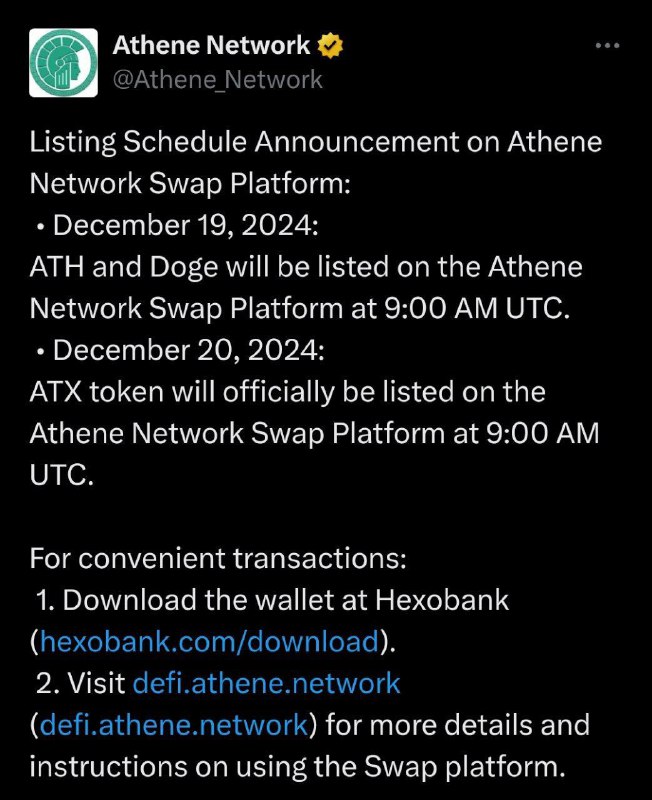 ATHENE ( ATH) AND ATHENE DOGE …