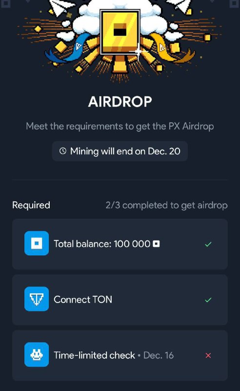 **NotPixel added airdrop criteria !**