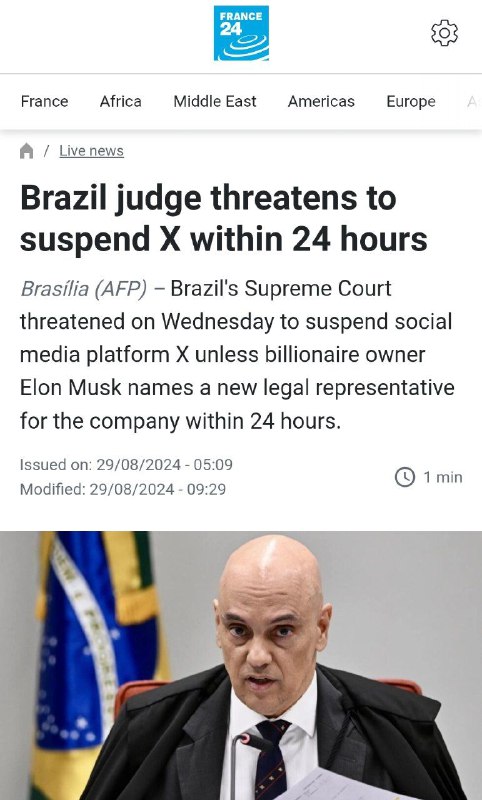 ***🇧🇷***BREAKING - Brazil's Supreme Court threatened …