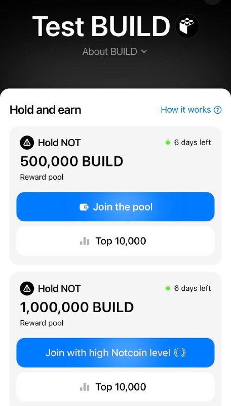 ***🌐*** [The long-awaited launchpool is here!](https://t.me/earn/join?startapp=j_1_r_MV85NjQw) …