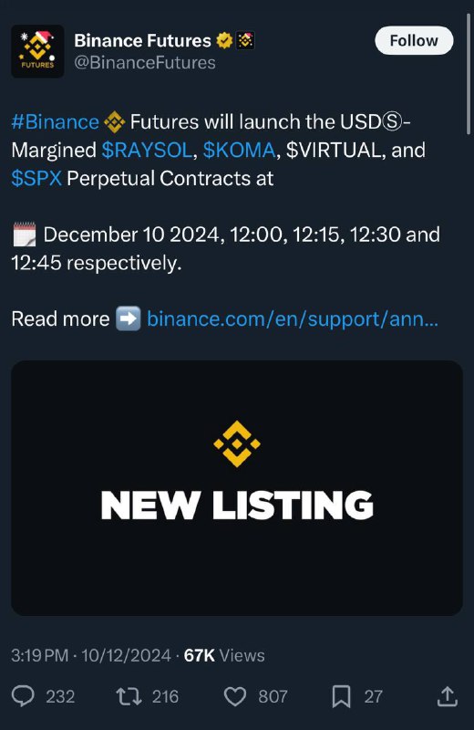 Hint: To binance***✅*** we are heading...