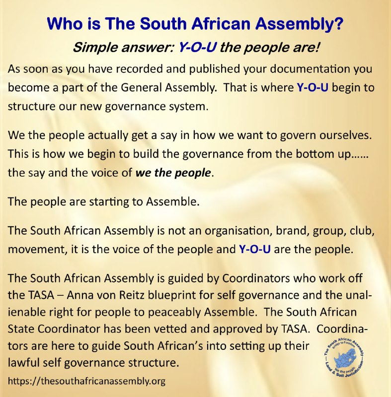 **The South African Assembly**: [https://thesouthafricanassembly.org](https://thesouthafricanassembly.org/)