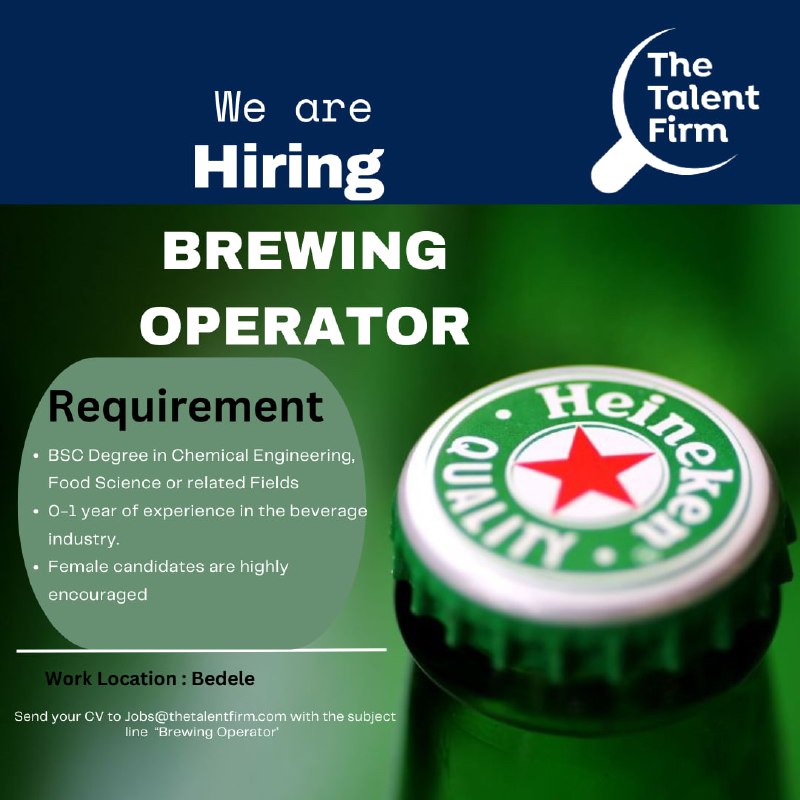 We are hiring Brewing Operator for …