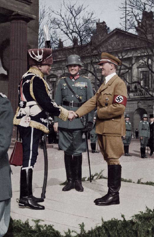 Adolf Hitler shakes hand with August …