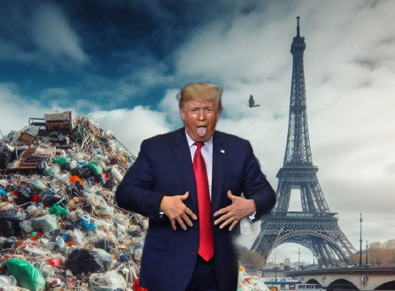 *****❗️***Sacre Bleurgh! Trump arrives in Paris …